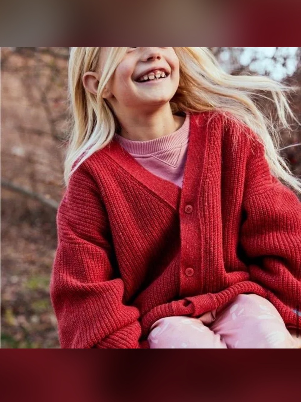 NWT The Sunday Collective Wool Confetti Red Cardigan